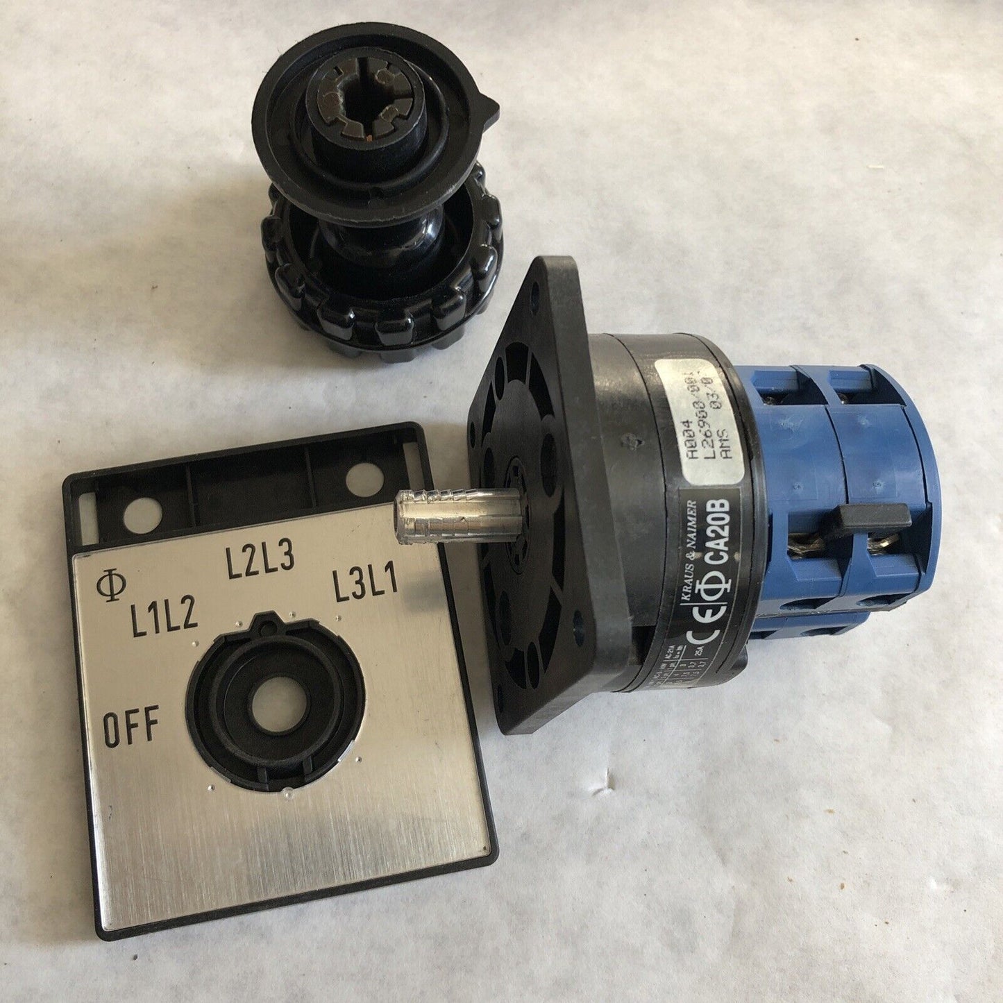 New Kraus & Naimer Ca20b-A004-621 Kn1 Rotary Switch Ca20b,A004, L26900/001,Bk,Eb