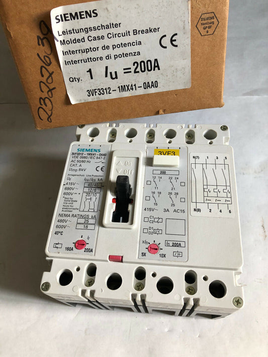 Siemens 3Vf3312-1Mx41-0Aa0,3Vf3 Circuit Breaker 4Pole 25Kv 480V Overvoltage,Cf