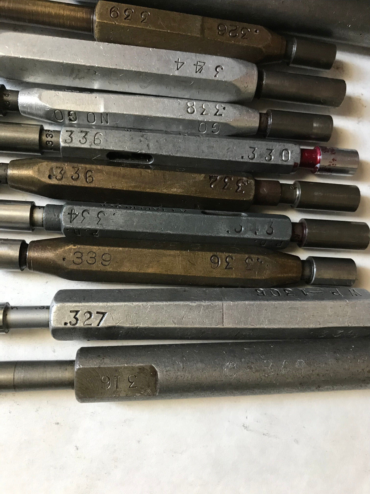 Lot The Pipe Machinery Go No Go Plug Gage .327,.334,.328,.338,.341,.326,.343,Et