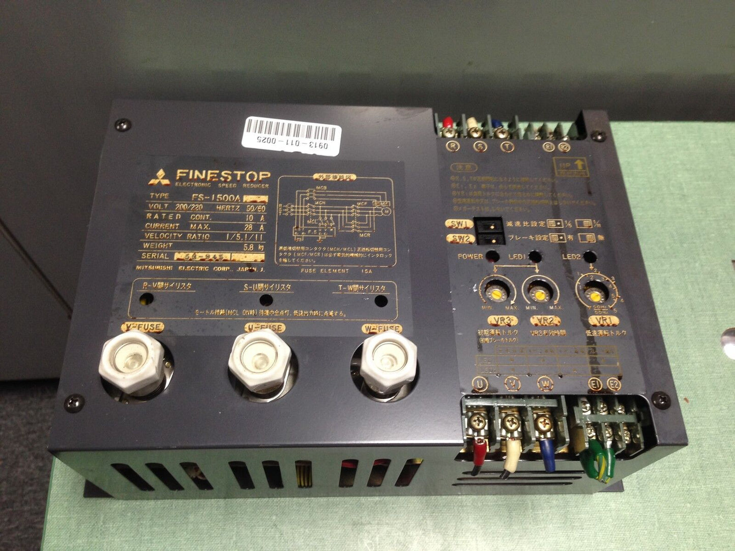 Mitsubishi Fs-1500A Finestop Electronic Speed Reducer,200/220Vac,Bk