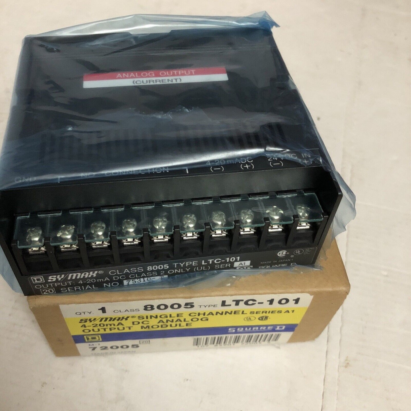 New Square D Ltc-101 Class 8005 Sy/Max Output Module Analog 4-20Ma 1Point,Cv