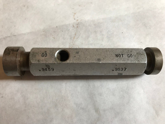 The Pipe Machinery 9459,9537 Inspection Gage Go No Go Plug Gage .9459 .9537,Ag