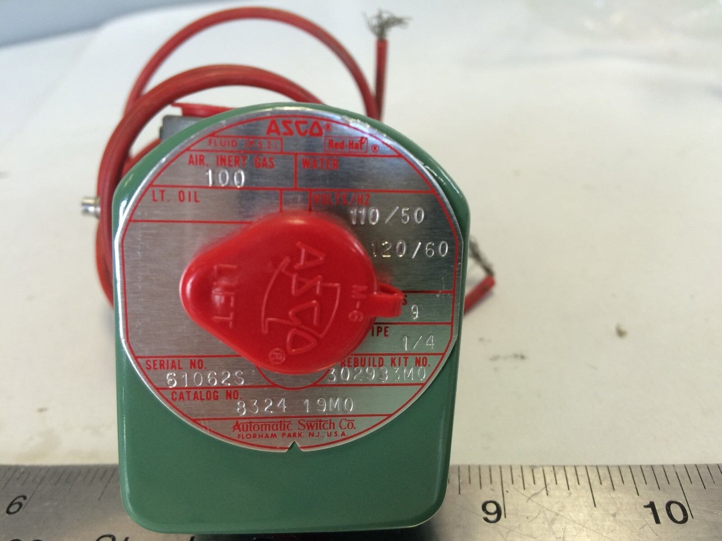 New Asco Solenoid Valve 3-Way,1/4 Npt 100V/50Hz,Asco 8324-19M0, 8324-19Mo,Bn