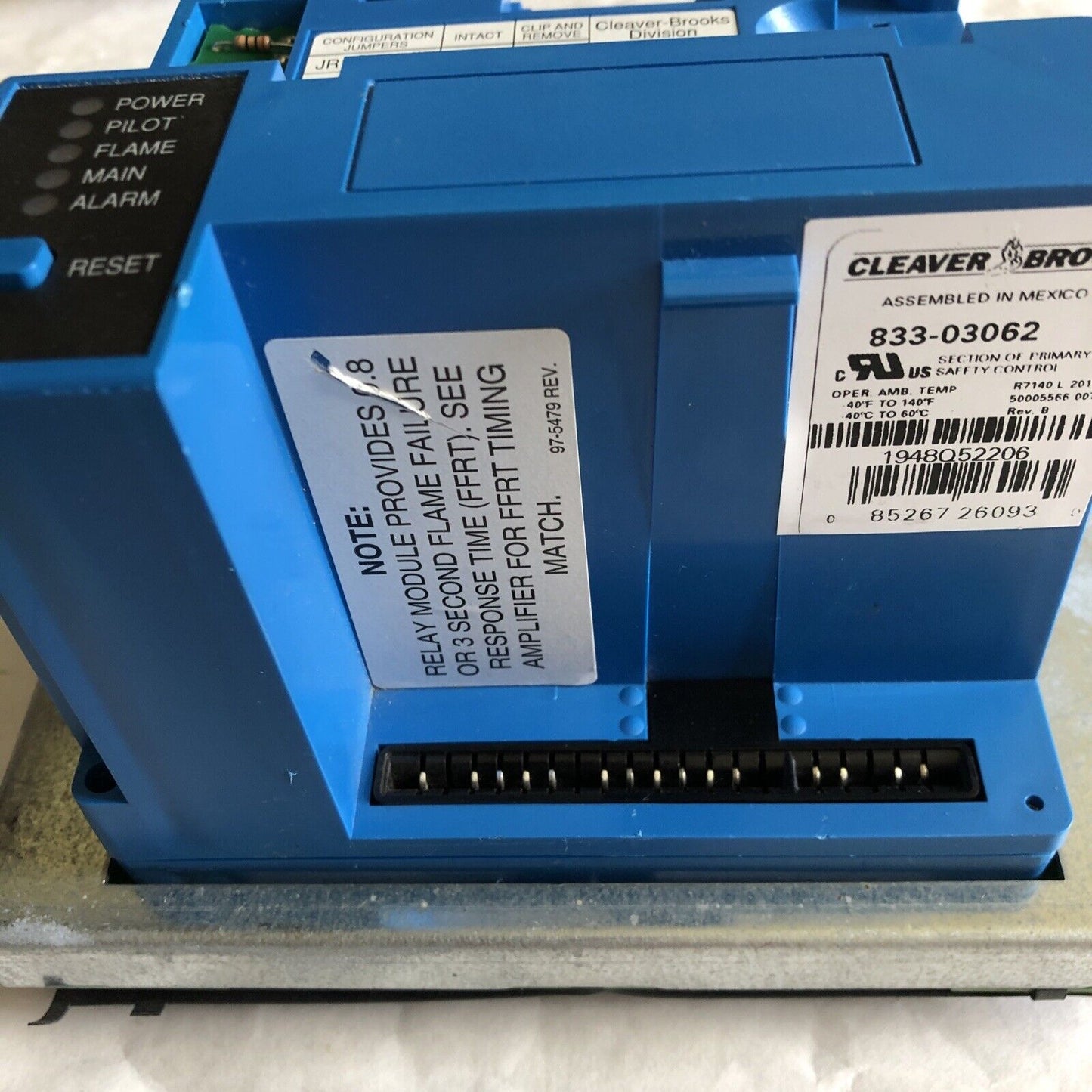 New Cleaver Brooks R7140l2015,833-03062 W/Base,833-2730 Burner Controller,Er
