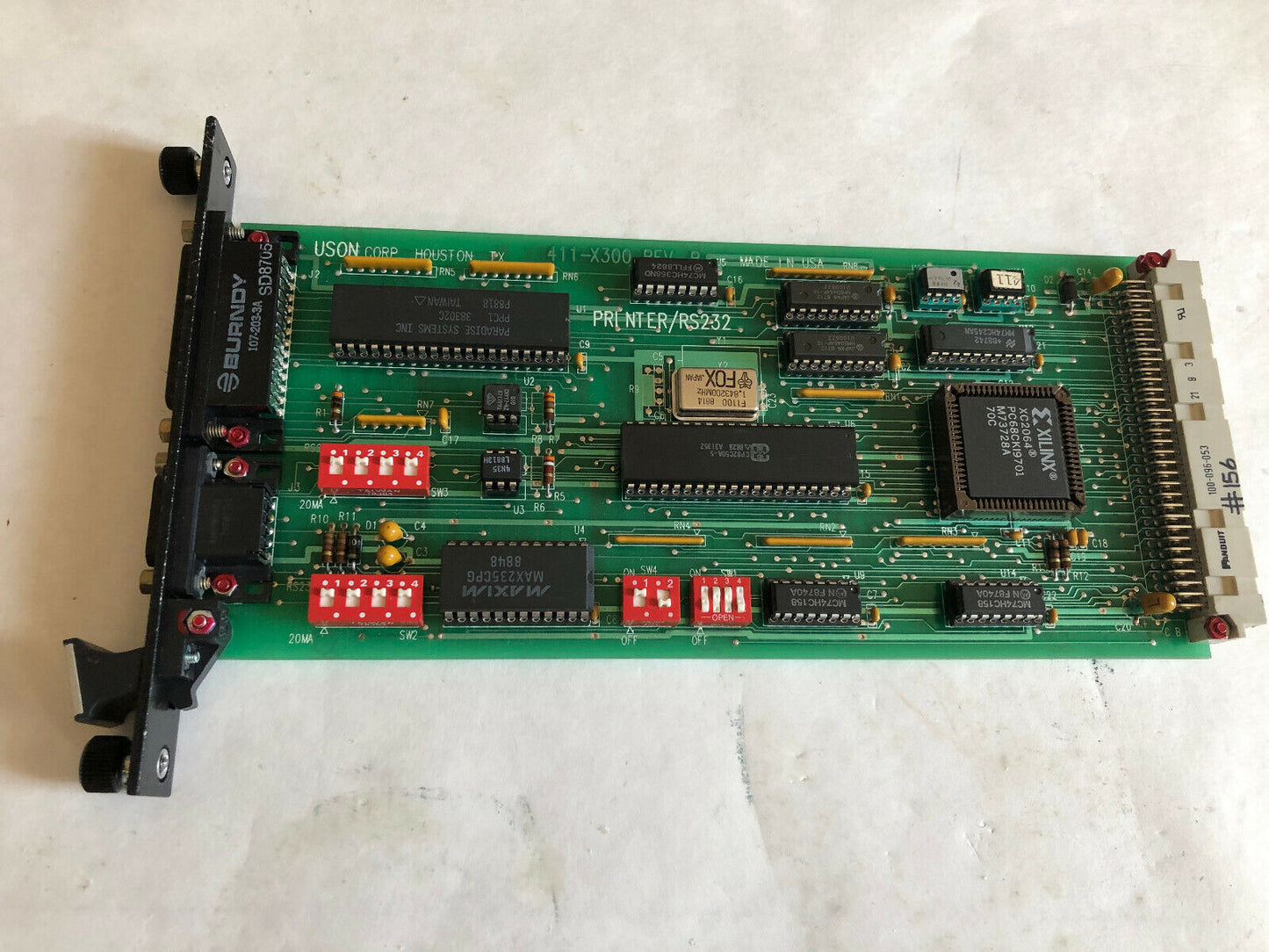 Uson 411-X300 Printer,Uson Print Rs232 Rev.C Circuit Board,Ad,Bv