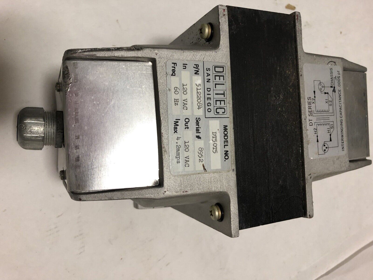 5122084 Deltech Dt50t5 Transformer 4.2Amp 120Vac 60Hz,Eg