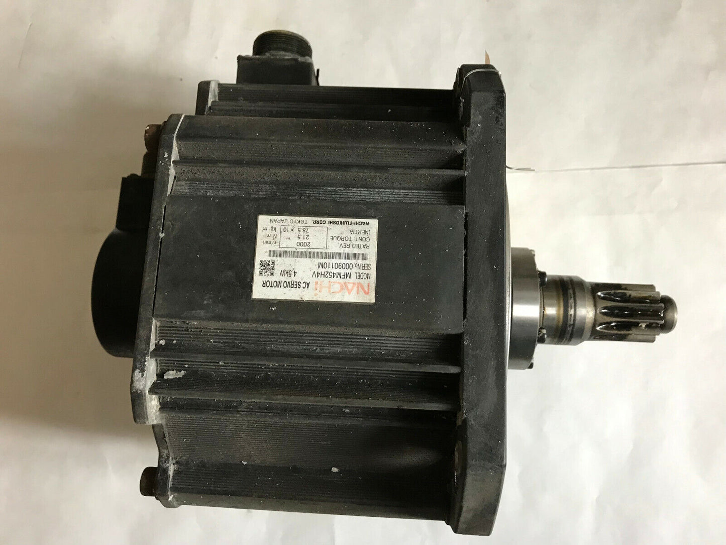 Nachi Mfm452h4v Ac Servo Motor. 4.5Kw, 2000Rpm, 21.5Nm,Sn