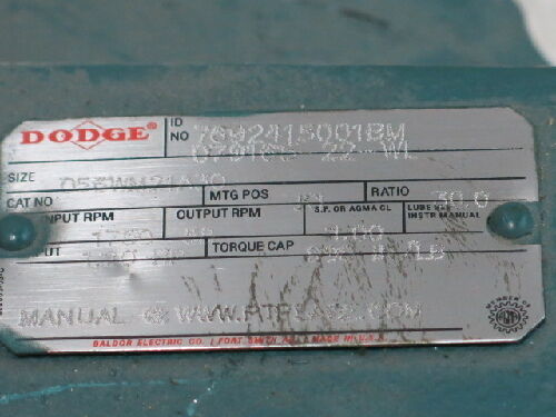 Dodge 7692415001Bm Gear Reducer,30:1 Ratio,079165-22-Wl,056Wm21a30,79067-01A,Ck
