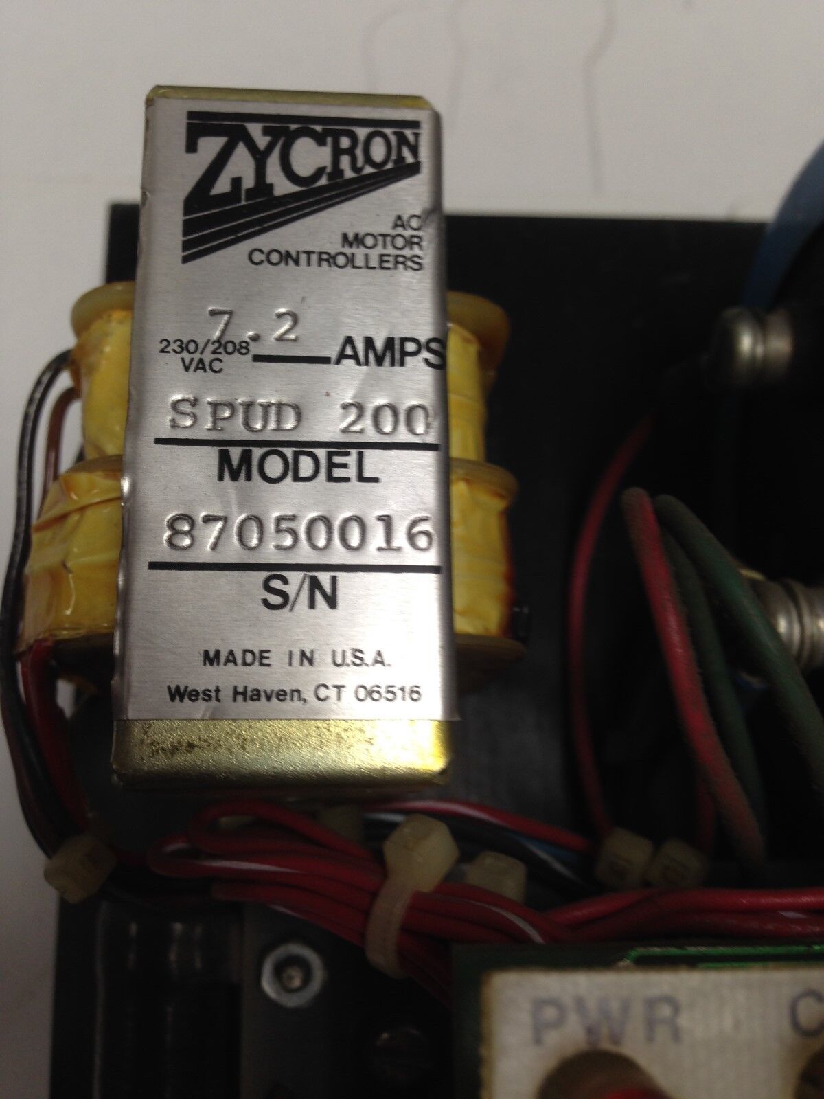 Zycron Spud-200 Ac Motor Controllers,7.2A,230/208Vac 66409,664090,663840,6198,Da