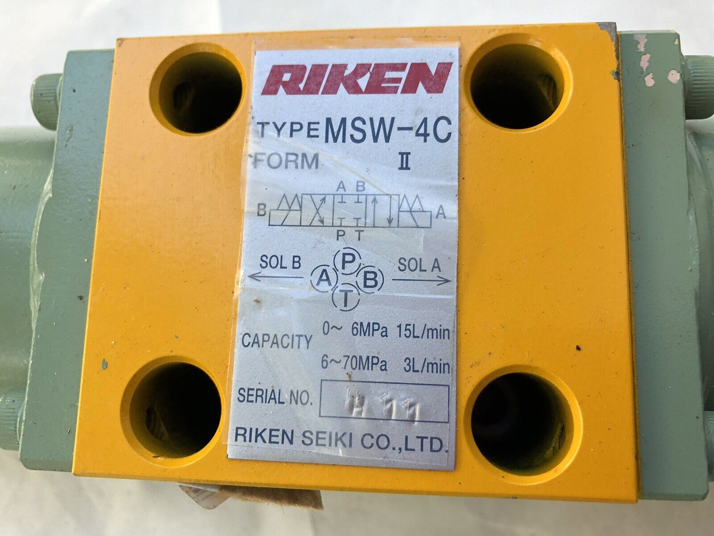 New Riken Seiki Msw-4C Solenoid Valve Ac100v,Tg