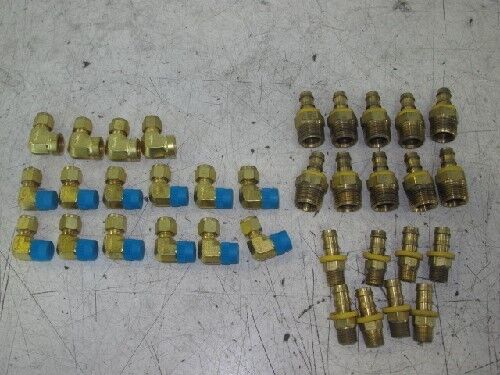 New Lot 34 Mixed Swagelok Brass Fittings,Pipe Connectors 3/8" & 3/4" Npt,Se