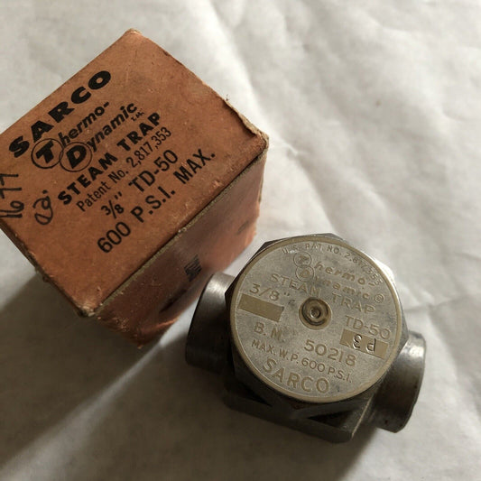 New 3/8 Npt Spirax-Sarco 3/8 Td-50 Thermodynamic Steam Trap,B.M. 50218,Td50,Ay