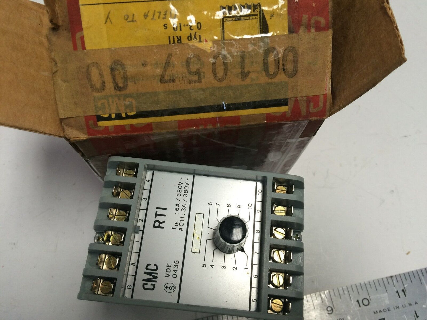 New Cmc Rti Relay Timer Vde 0435, 110Vac, 6A/380Vac, 0.3-10S,Si