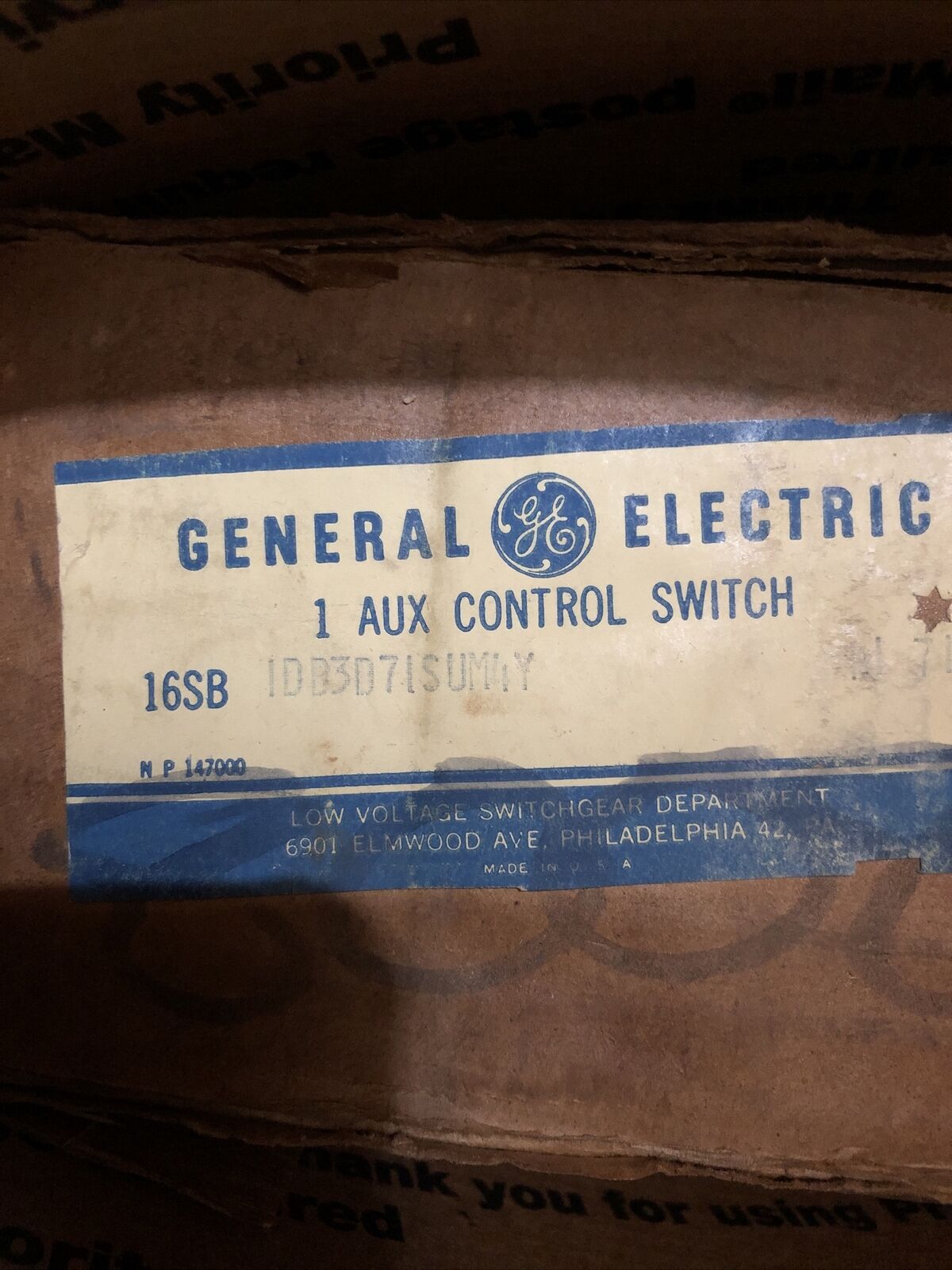 New General Electric Switch  Spr 16Sb 1Db3d71sum4y,Ge 16Sb Idb3d7isum4y,Bz