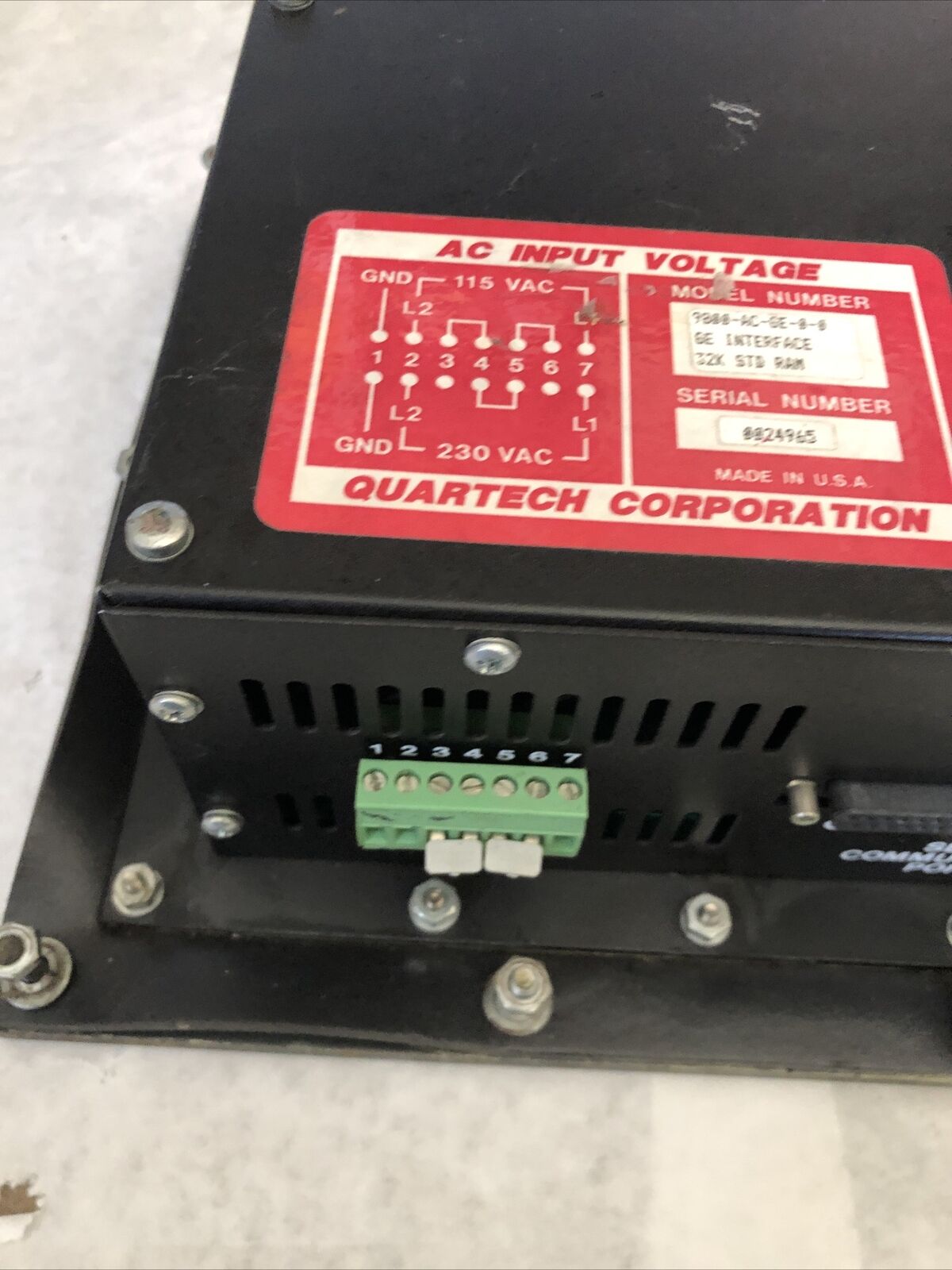 Quartech 9800-Ac-Ge-0-0 Operator Ge Interface 32K Std Ram Terminal,Bm