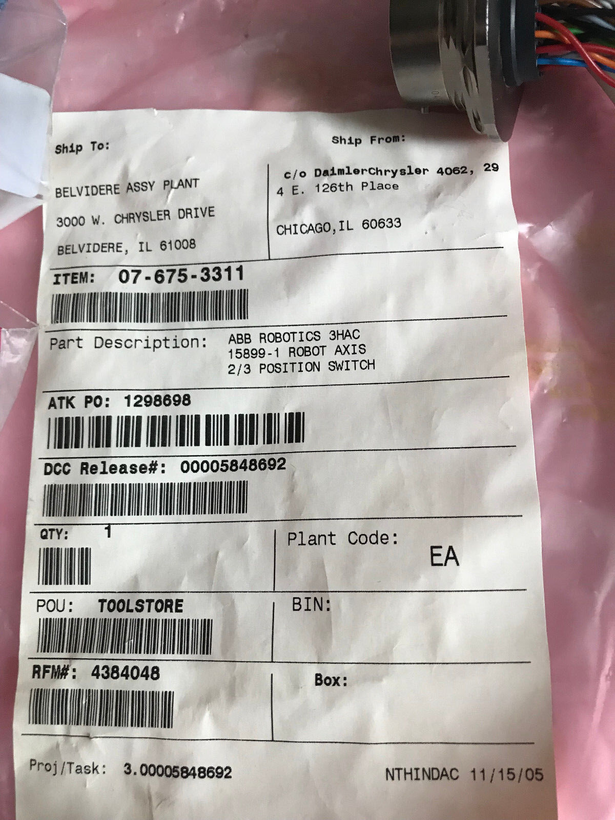 New Abb 3Hac15899-1 Cable Connector Xt58.2 Xp57 3Hac022190-001,Si