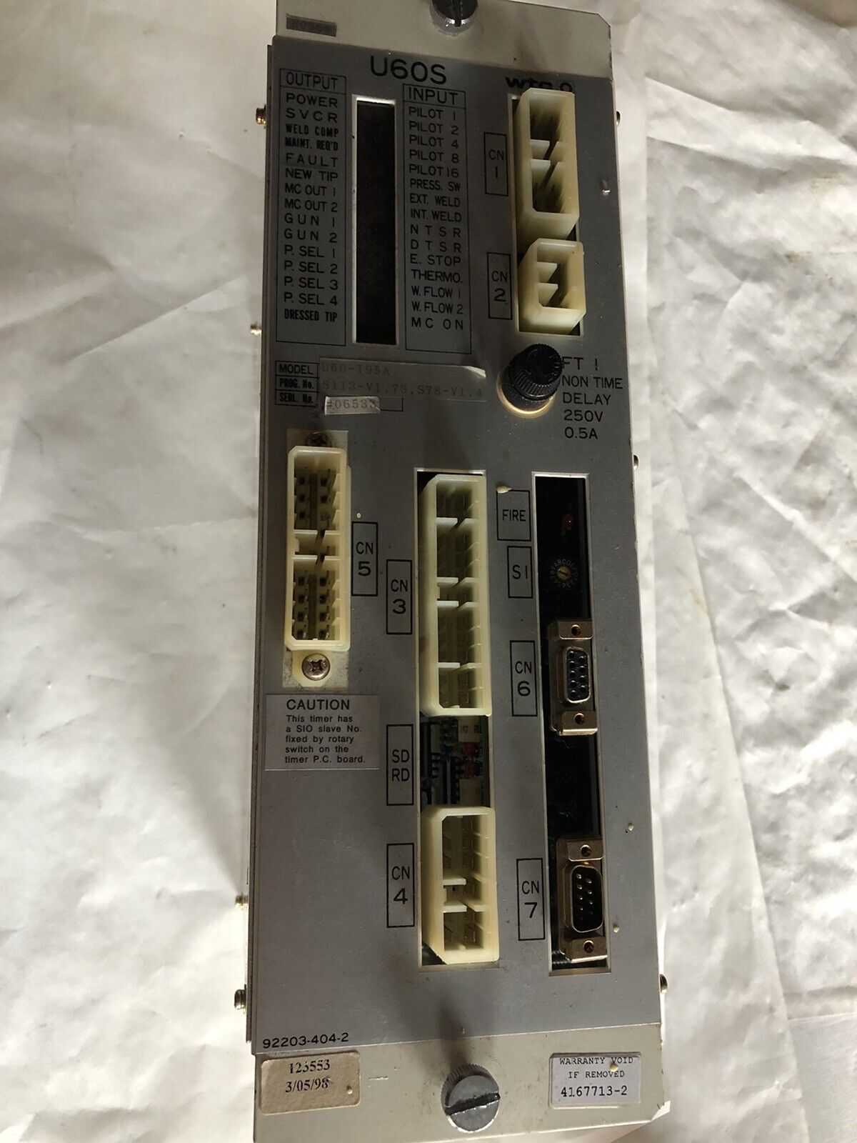 Wtc U60-T95a,U60s, S113-V1.73,S78-V1.4, Pc-805A-00A Welding Controller,Cw,Cf,To