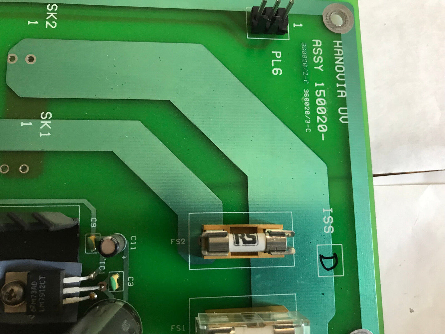 Hanovia Uv 150020 Board 150020-0002 Iss 360020/2-C 360020/3-C,Hanovia 150020,Su