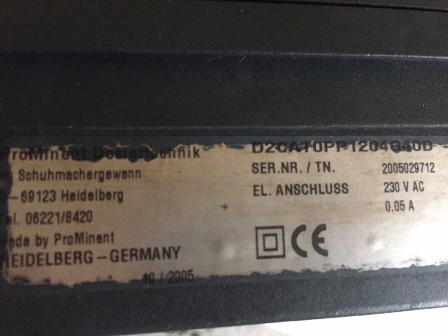Prominent D2catopp1204g40d, D2cat0pp1204g40d Dulcometer,D20atopp120440d,Ay