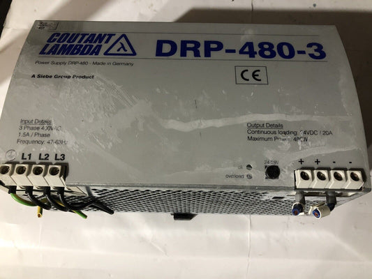 Coutant Lambda Drp-480-3 Power Supplies,3 Phase,400 Vac,24 Vdc,Drp480-3,To