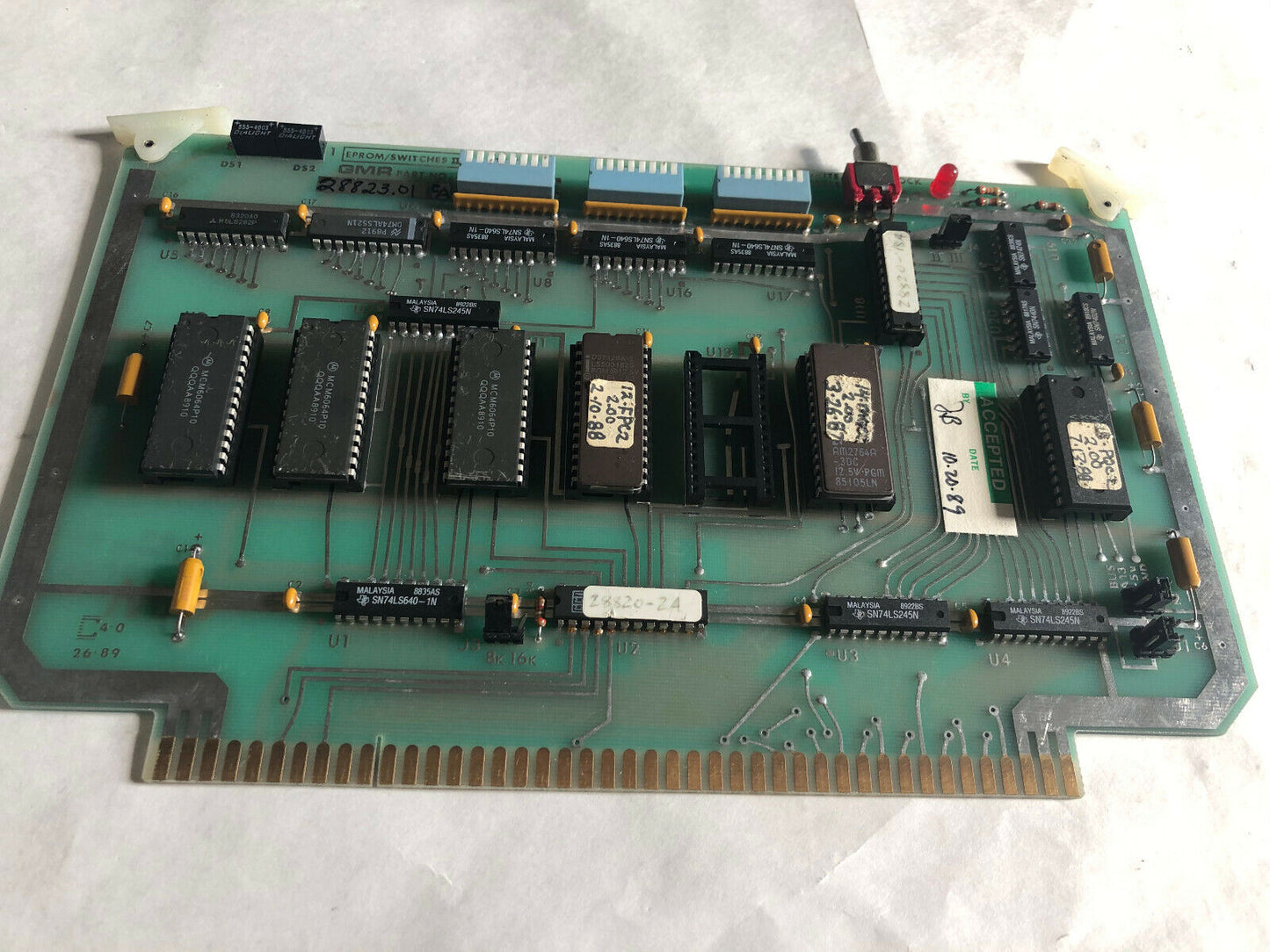 Gmr 28823.01 Ca,Eprom/Switches Iii Pcb Board 28823,Fj