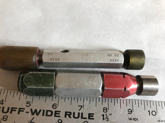 The Pipe Machinery Go No Go Plug Gauge Inspection Gage .8150, .8230, .824,Ag
