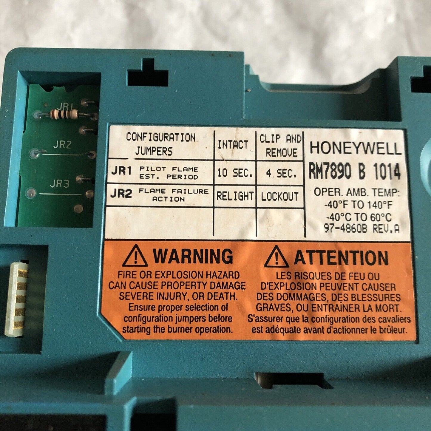 Honeywell Rm7890 B 1014 Burner Control Controller, Rm7890b 1014,Al