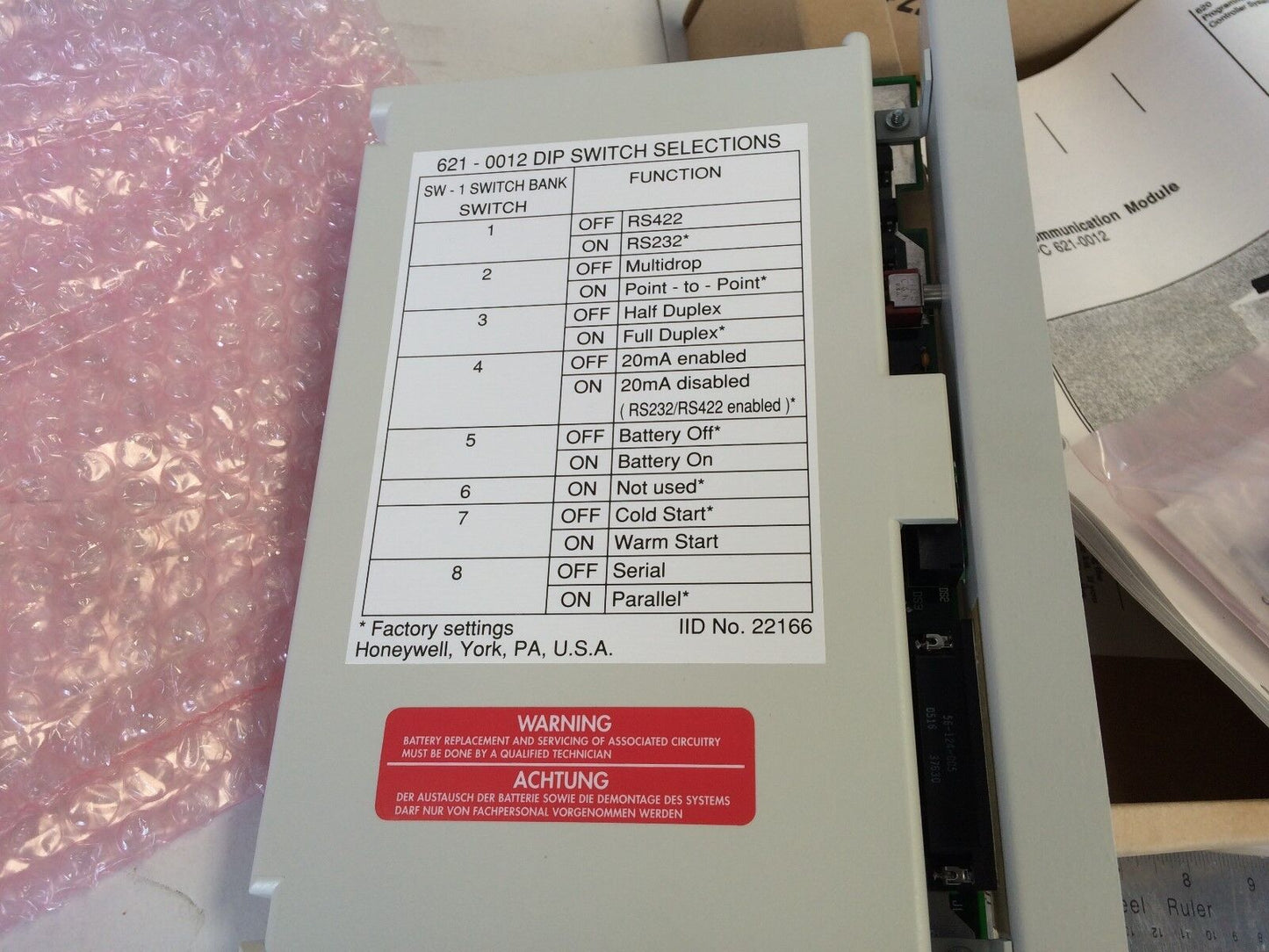 New Honeywell Communication Module Ascii 621-0012 Rc,Comm Module,De