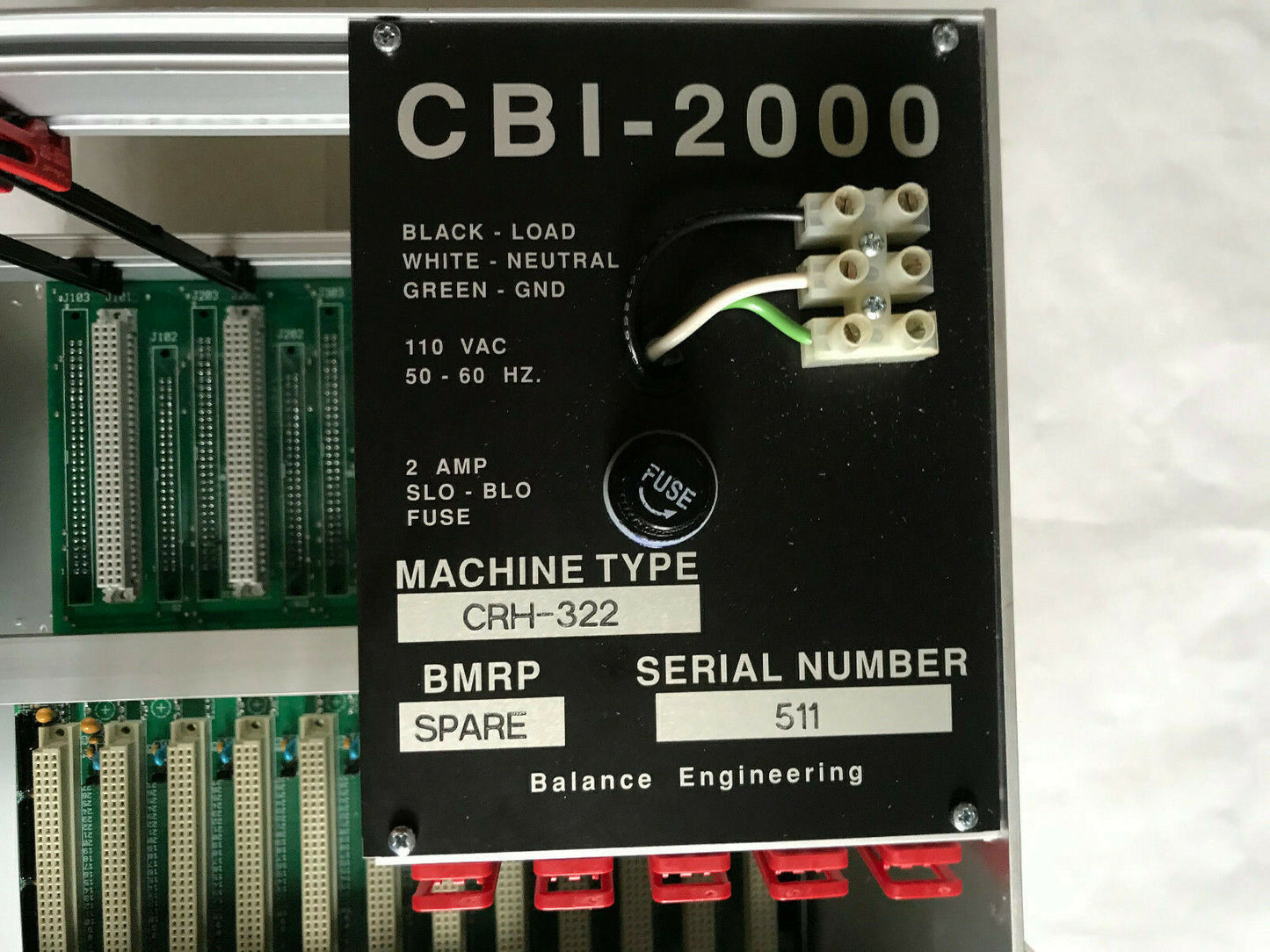 Balance Engineering Crh-322 Cbi-2000,Bebbpl-200,13890066 Controller Slot Rack,So