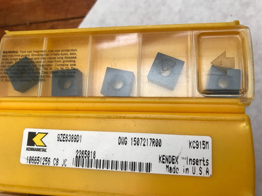 Lot 100 Kennametal 9Ze6389d1,Dwg 1507217R00 Kc915m Carbide Inserts,Ej