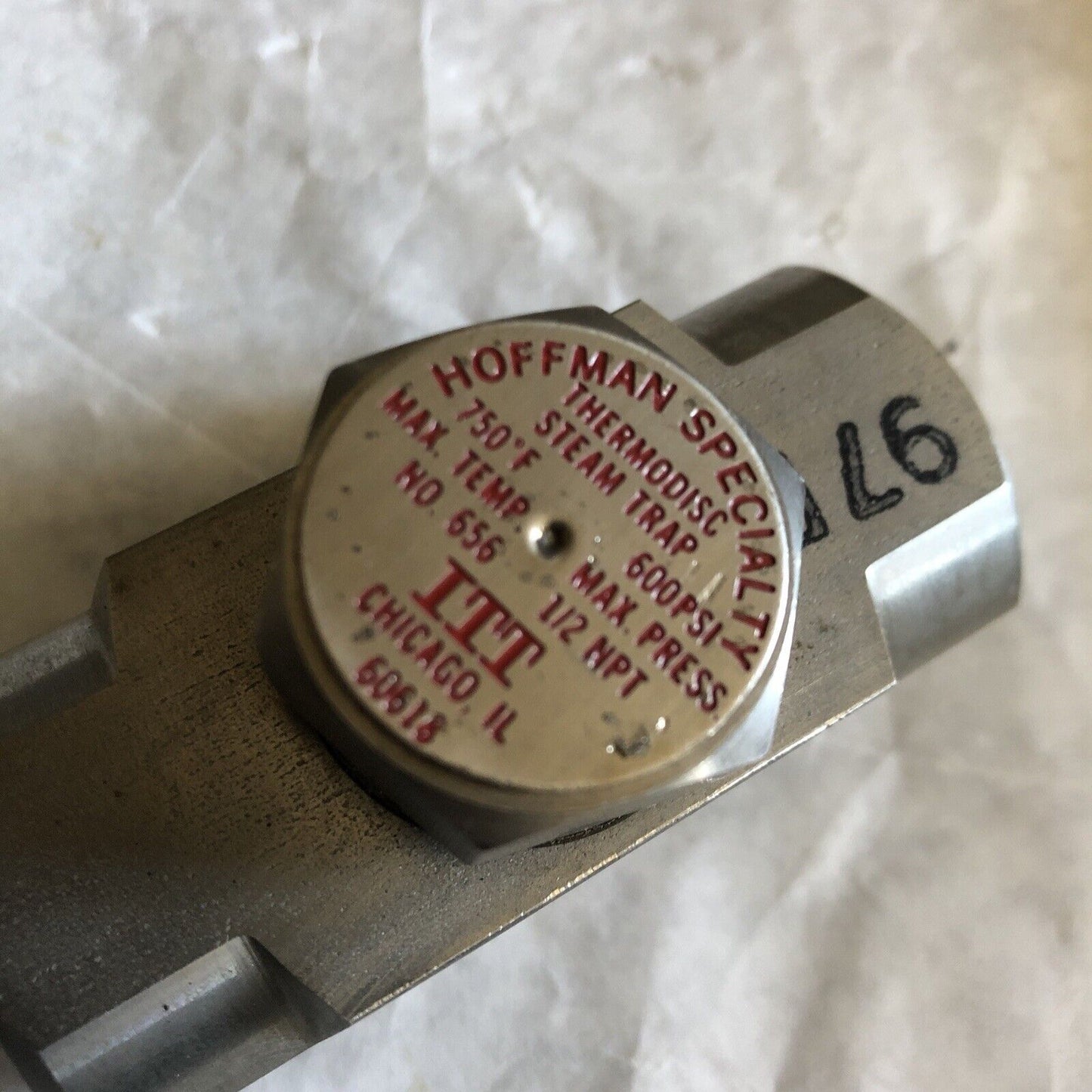 Itt 1/2" Npt Hoffman 656 Specialty Thermodisc Steam Trap 600 Psi,750F Valve,Br