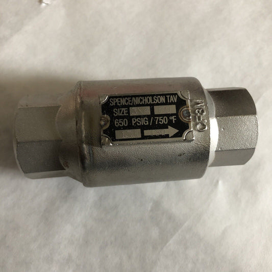 New 3/4" Npt Spence/Nicholson Tav,Bz