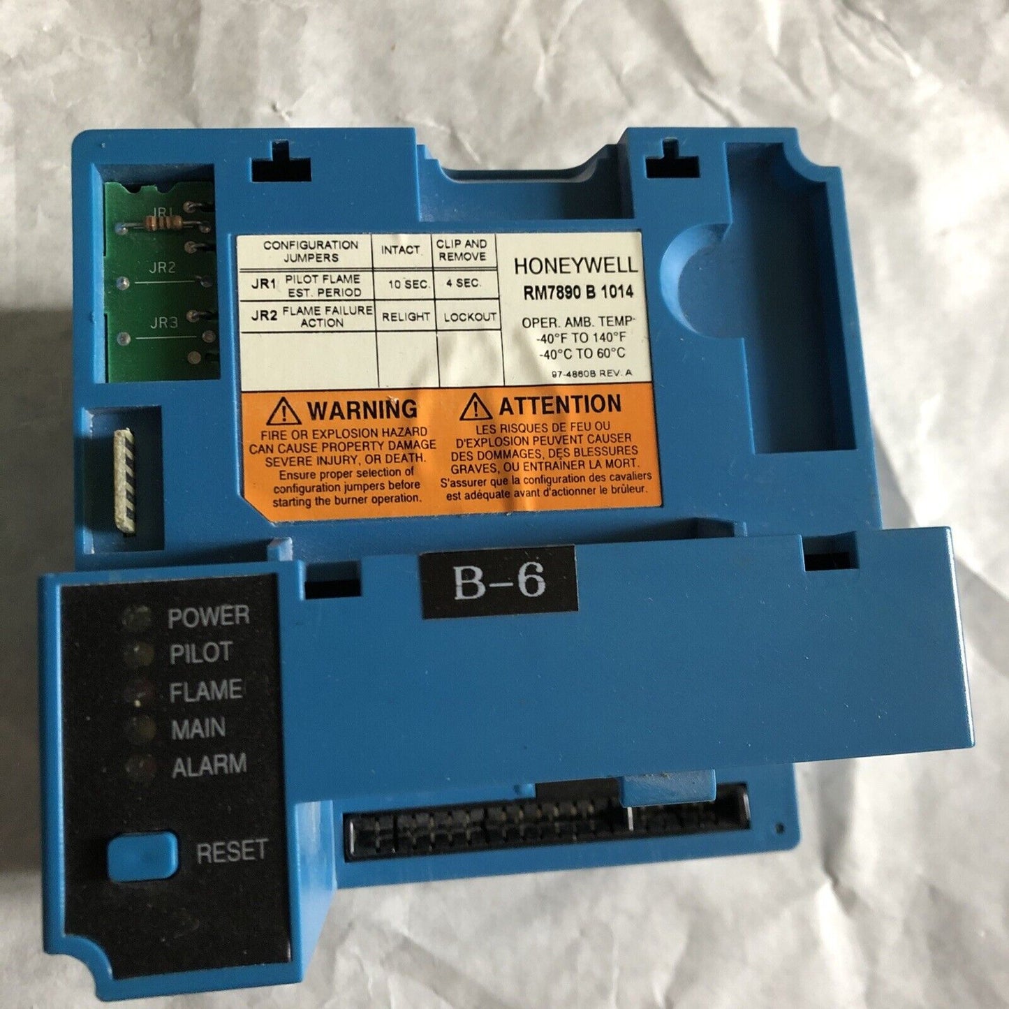 Honeywell Rm7890 B 1014 Burner Control Controller, Rm7890b 1014,Al
