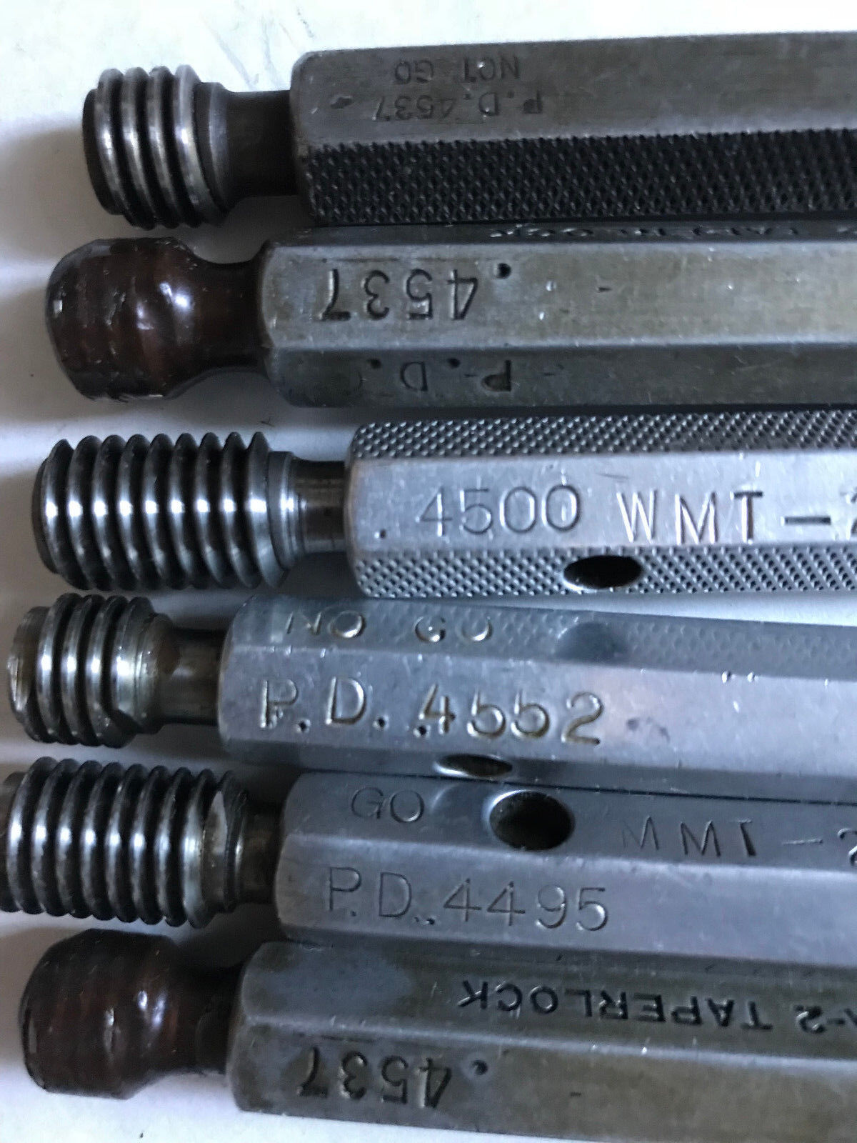 Lot 6 Go No Go .4537,.4552,.4495,.4500,1/2"-13 Lh & Rh Thread & Plug Gauges,Sb