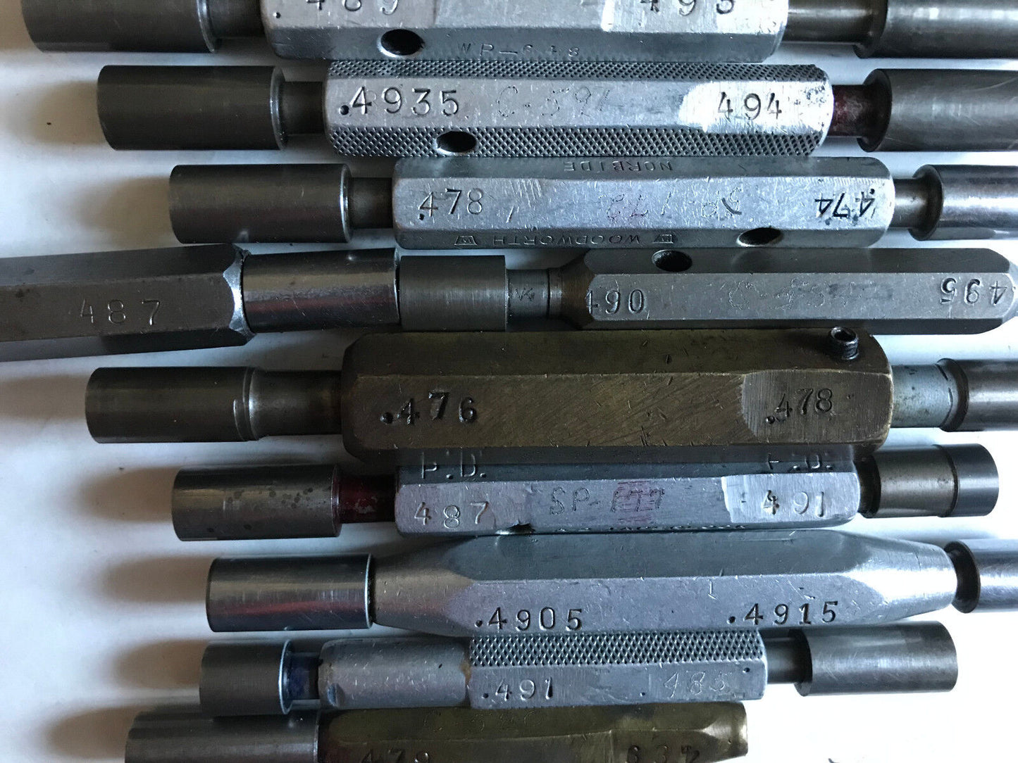 Lot The Pipe Machinery Go No Go Plug Gage .480,.486,.4935,.494,.487,.475,.495,Sa