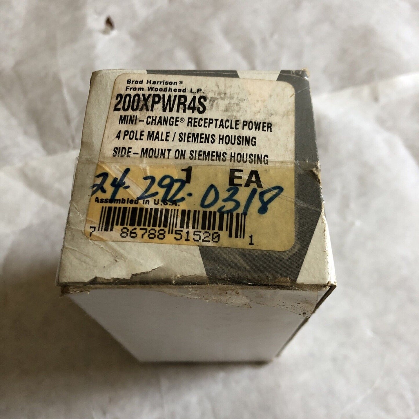 New Brad Harrison Receptacle, 200Xpwr4s Woodhead 6Es7 194-1A A01-0Xa0,Em