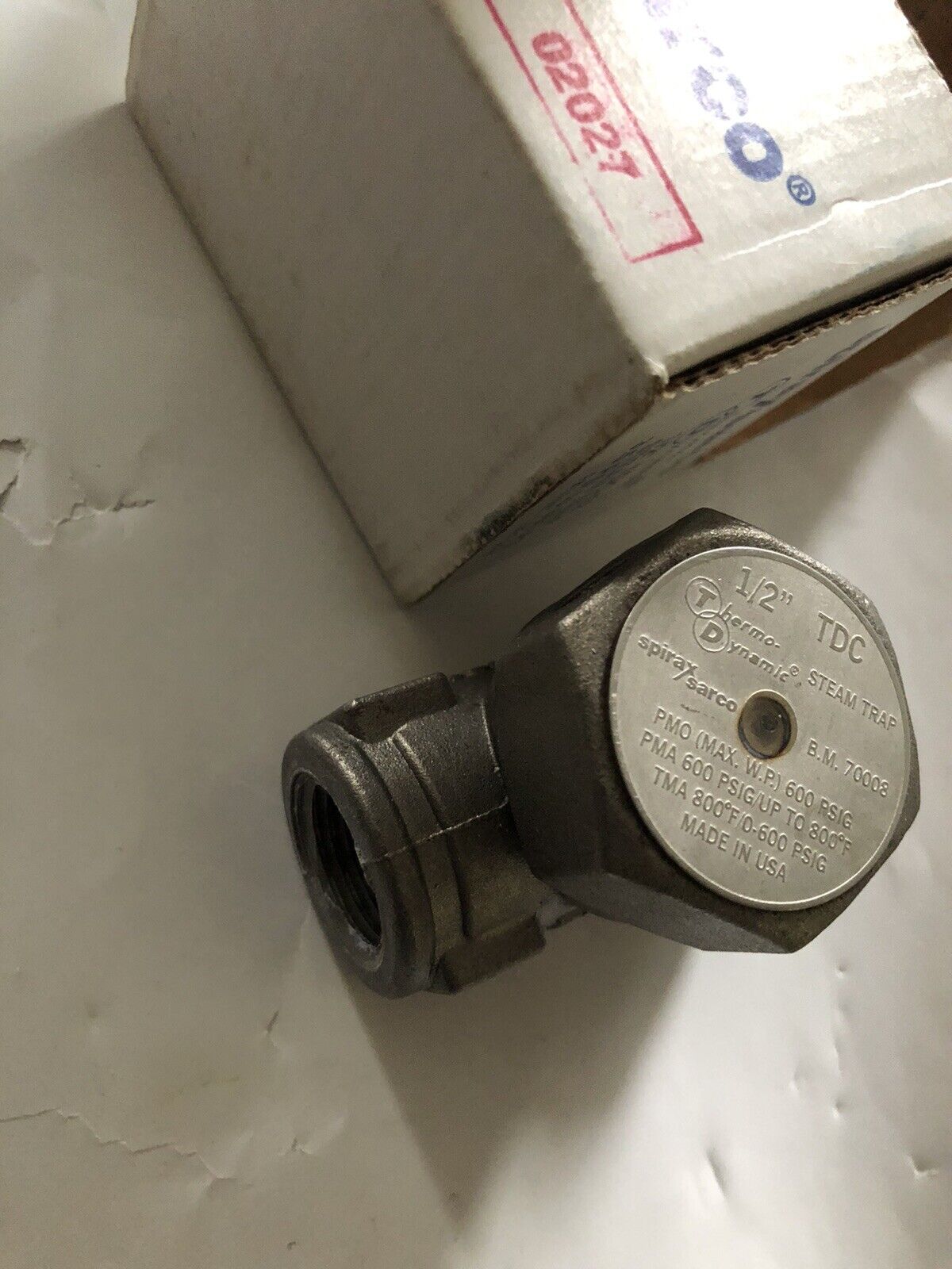New 1/2" Npt Tdc Spirax Sarco Thermo-Dynamic Steam Trap B.M. 70008 ,Eb,Aj