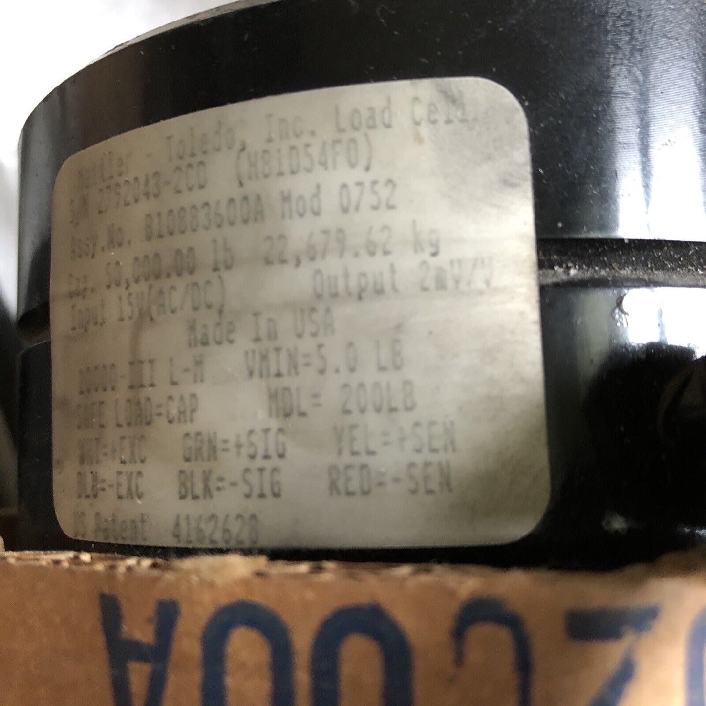 New Mettler Toledo B10883600a Scale Load Cell 50,000Lb/22,679Kg Capacity 15V,Br