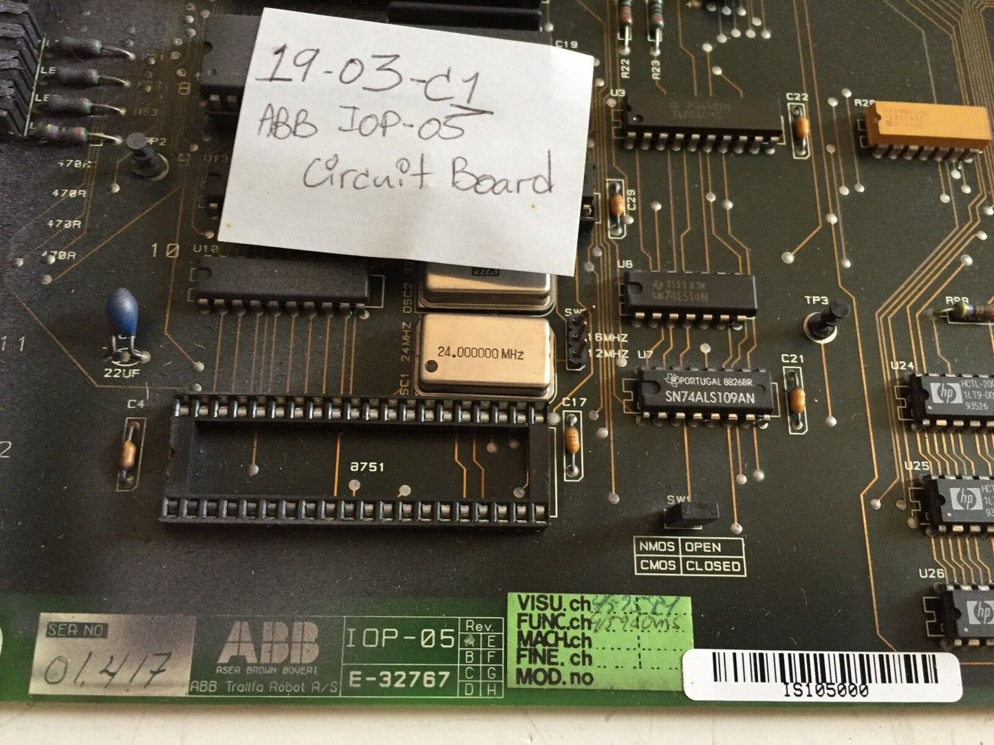 Abb Robotics Abb Iop-05,E-32767  I0p-05,E-32767 Control Board ,Bh