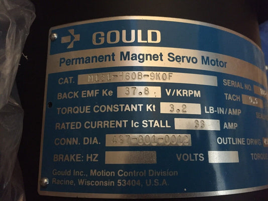 Gould M131-H60b-9K0f,M131h60b9kof Permanent Magnet Servo Motor 33A,37.8 Torqu,Ck