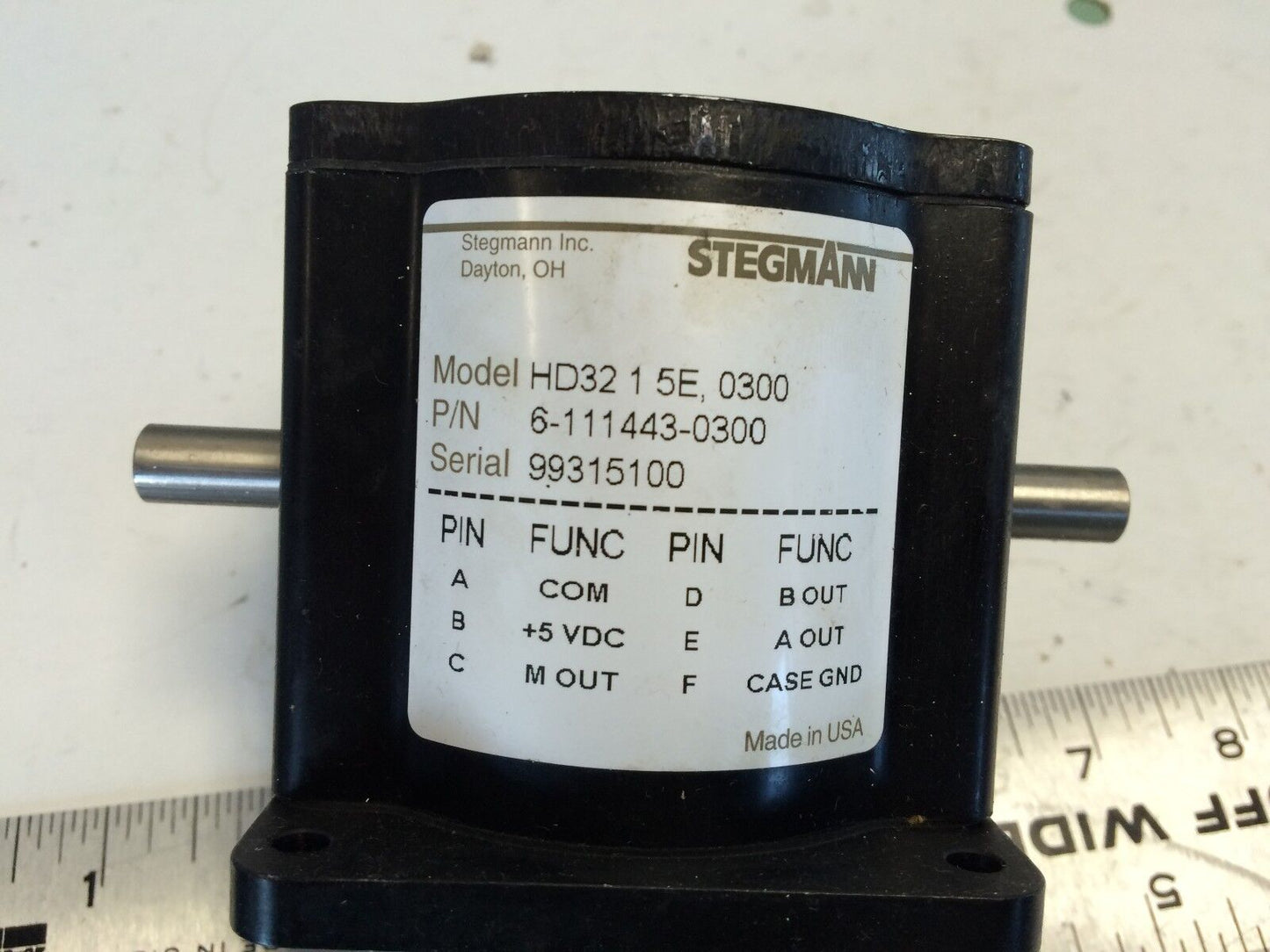 New Stegman Hd32 1 5E,0300,6-111443-0300 Rotary Encoder,Shaft Diameter 3/8",Ew