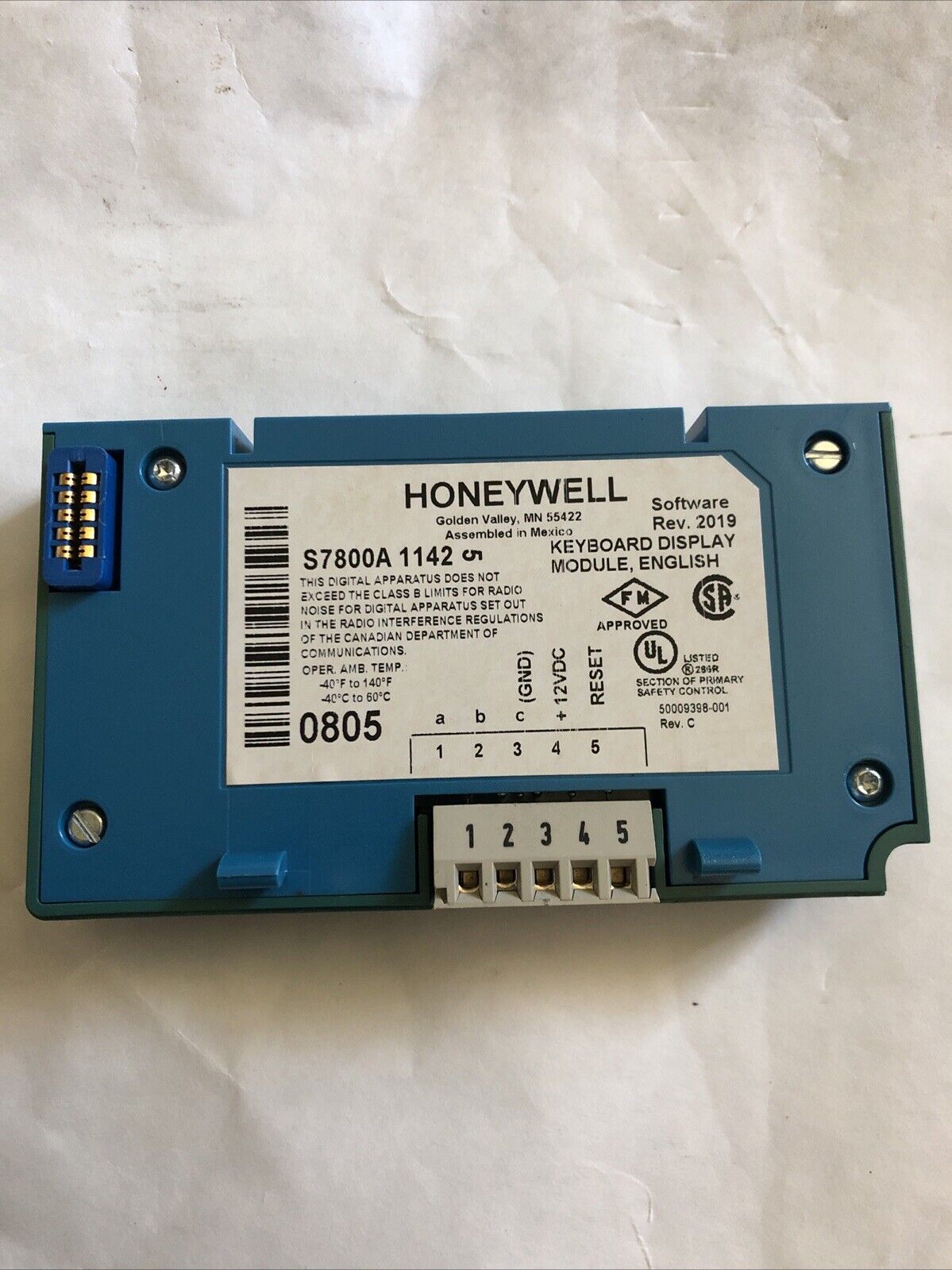 Honeywell S7800a 1142 Keyboard Display Module,S7800a1142 Excellent ,Cr