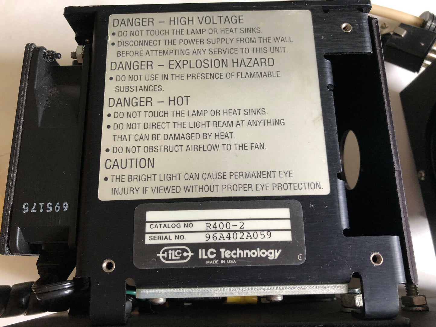 Ilc Technology R400-2 Lamp Housing,Melles Griot 04 Ies 005,Sk
