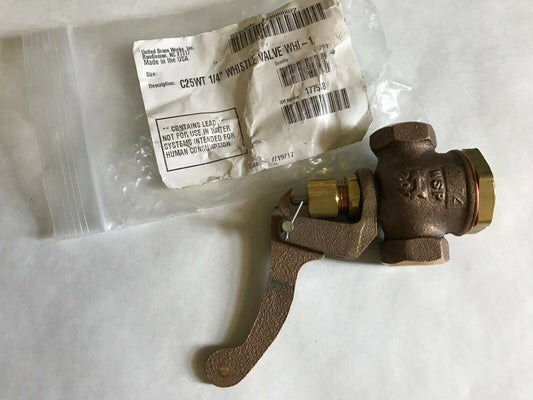 New 1/4 United Work Brass Whistle Valve 1/4" Ntp 200Wsp Live Steam Boiler Steam