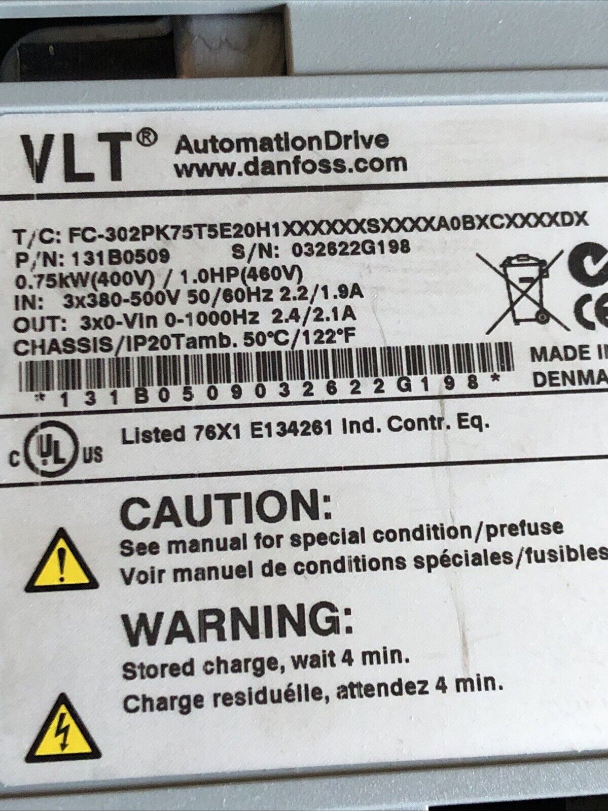 New Danfoss 131B0509 Automation Drive, Danfoss 131B0508, Danfoss Vlt,Cl