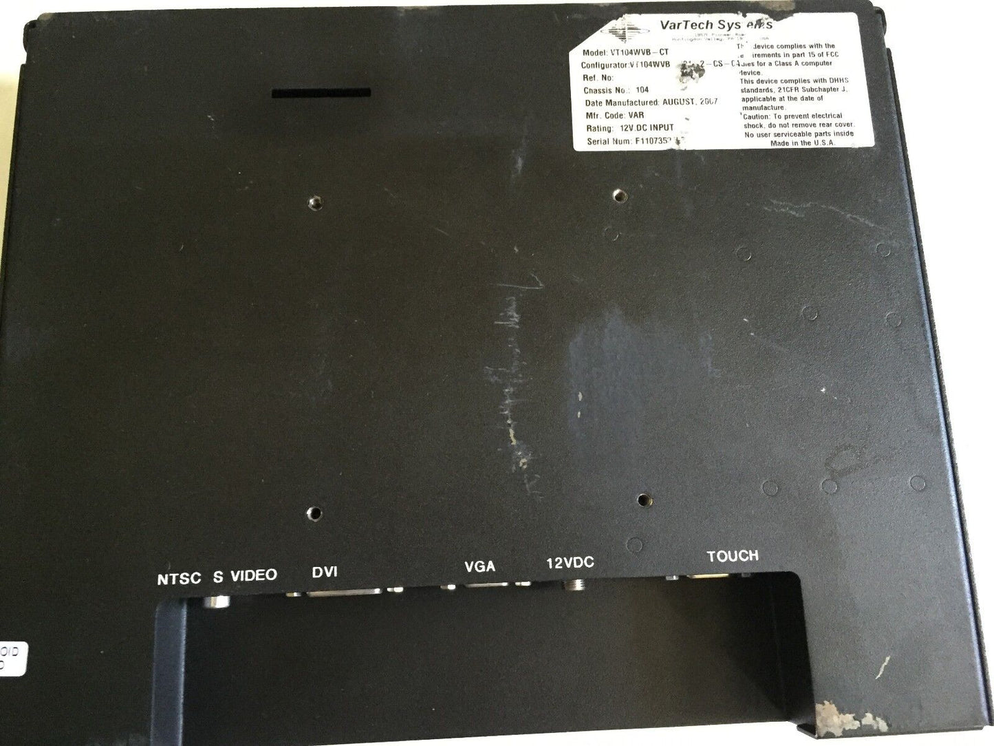 Vartech Vt104wvb-Ct Display Panel Lcd 10.4" Capacitive Touch 12,Var Display,Bd