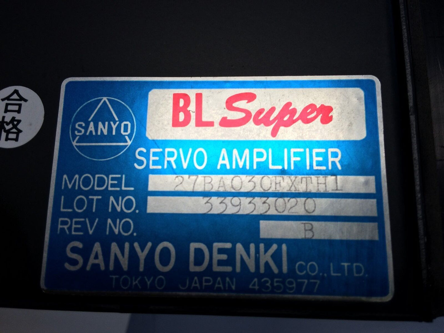 Sanyo Denki 27Ba030fxth1 Bl Super Ac Servo Amplifier,27Ba030fxthi,Te