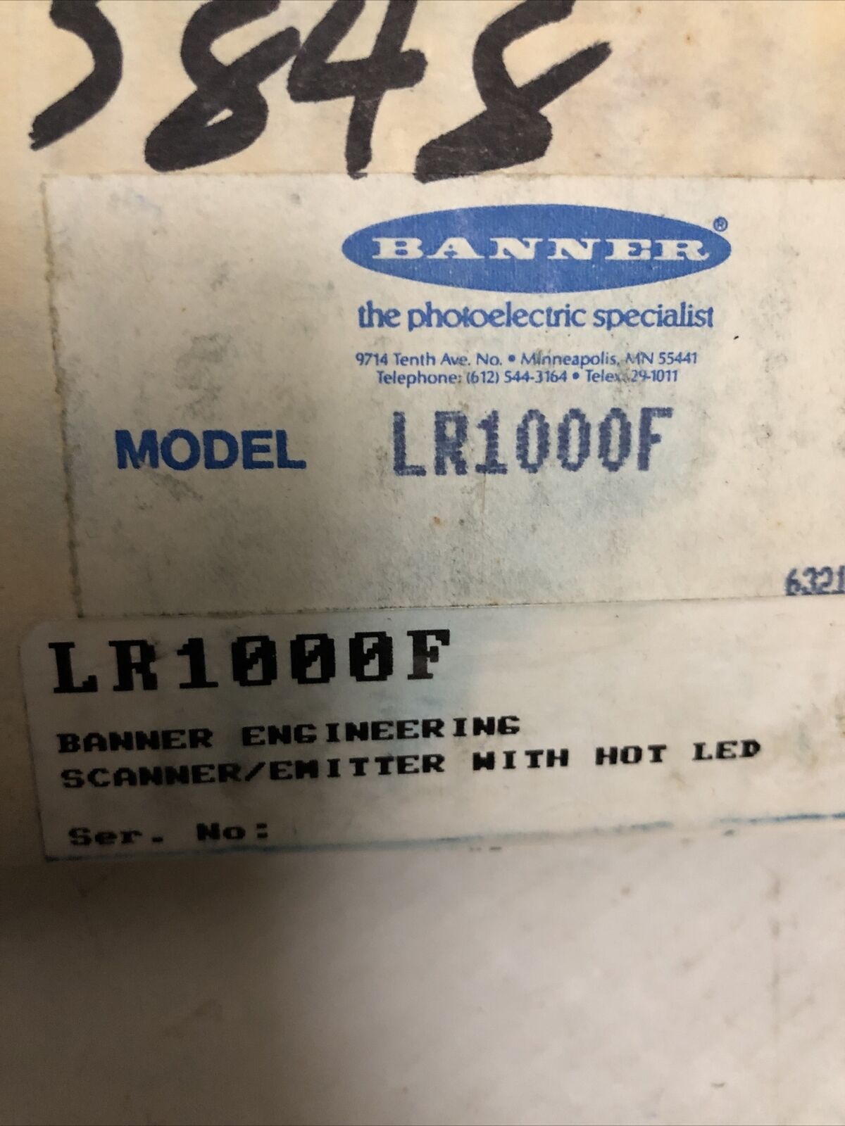 New Banner Lr1000f  Engineering Scanner/Emitter With Hot Led /880Nm,Cx
