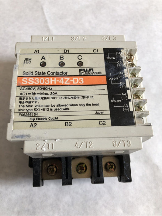 Fuji Electric Ss303h-4Z-D3 ,30A Solid State Contactor Ac480v,Br