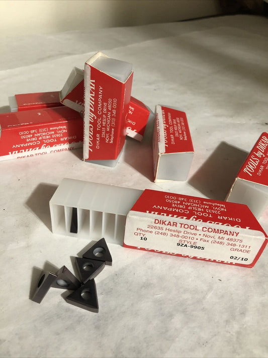 New Lot 70 Dikar Tool 9Za-9905 Carbide Inserts, Grade: 02/10 ,Fg